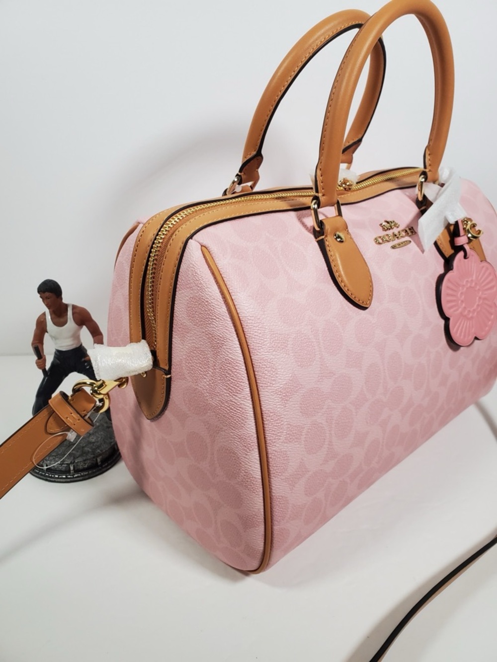 NWT!COACH Erin Shoulder Bag In Signature Canvas With Charms powder pink - Picture 2 of 12